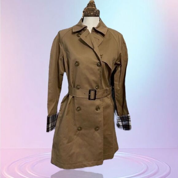 COURT & Rowe Trench Coat Size Medium Khaki. NWT - Picture 2 of 14